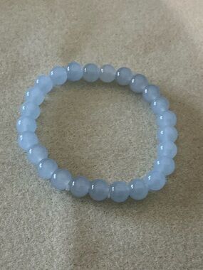 Blue Beaded stone Stretch Bracelet
